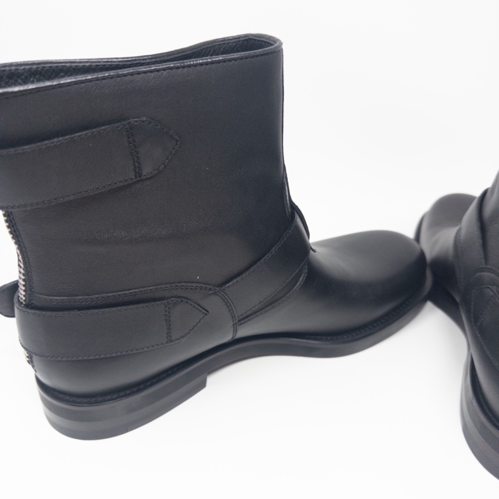 Gucci Moto Combat Boots Buckles Zipper Black Ankle Womens Size 40 EU 10 US - Picture 5 of 9